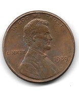 1989-D Lincoln Memorial Cent Penny Low Placed Mint Mark Variety - $276.61 MXN