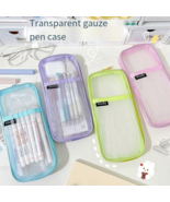 4pcs Pencil Case Set, Bulk Clear Exam Pencil Pouch, Nylon Mesh Zipper Pe... - $11.99