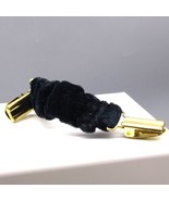 Vintage Fabric Covered Cinch Clip, Elasticized Black Velvet with Gold To... - £24.96 GBP