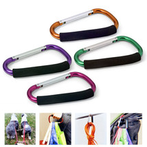 4 Pack Grocery Bag Holder Handle Aluminum Carabiners Strong Large Stroll... - £32.95 GBP