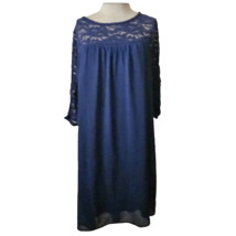 Blue Shift Dress with Lace Detail Size 14 - £19.78 GBP