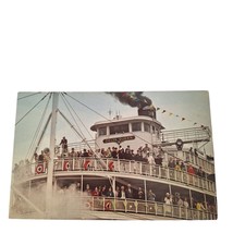 Postcard Steamer Delta Queen Port of Cincinnati OH Riverboat Chrome Unposted - £5.53 GBP