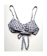 SheIn Gingham Buffalo Plaid Black Gray White Bikini Top Small - $20.51 CAD