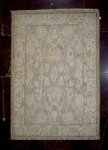 100% Wool Carpet 2x3 Brown Blue Handmade Turkish Washout Oushak Area Rug - £70.36 GBP