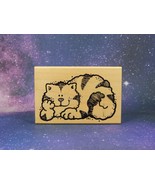 SMILING CAT, Wood Mounted Rubber Stamp, Alias, Smith &amp; Rowe EUC - £7.44 GBP