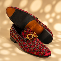 The Vicino Shoe Burgundy Bit Dress Loafer Limited Edition Men Shoe image 11
