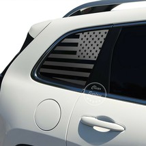 Fits 2014-2022 Jeep Cherokee Rear 3rd Quarter Window American Flag Decal... - $25.99