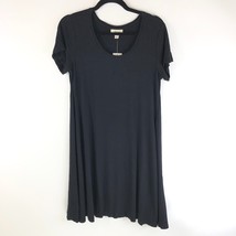 Style &amp; Co T Shirt Dress Scoop Neck Short Sleeve Knit Stretch Basic Black S - £15.37 GBP