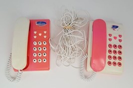 Vintage Kids Pink and White Electronic Telephone Intercom Set Simba Toys Working - £14.44 GBP