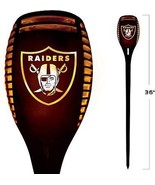 Raiders Oakland Las Vegas NFL 36&#39;&#39; H LED Solar Tiki Torch Light Flickeri... - $909.57 MXN