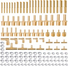 136Pcs Brass Hose Barb Fittings Assortment Kit Barb Splice/Female - £64.22 GBP