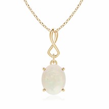 ANGARA Opal Dangle Pendant with Infinity Loop Bale in 14K Gold (A, Size-10x8) - £381.57 GBP