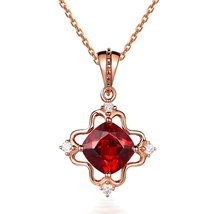 Amazing Fashion Natural Garnet Valentine&#39;s Day Diamond 14K Rose Gold Nat... - $333.19