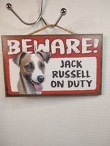 Scandical Novelty Plaque Beware! Jack Russell on Duty Canine Dog Pressed... - £8.13 GBP
