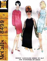 Misses' DRESS or SLIP Vintage 1966 McCall's Pattern 8499 Size 14 - £9.59 GBP