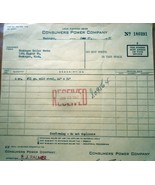 Vintage Consumer Power Company Purchase Order Muskegon MI 1957 - £2.36 GBP