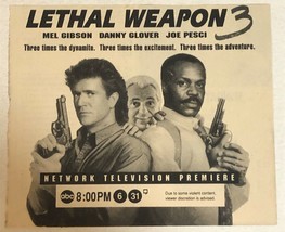 Lethal Weapon 3 TV guide Print Ad Mel Gibson Danny Glover Joe Pesci TV1 - £4.58 GBP