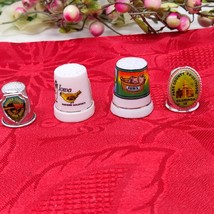4 Vintage Thimble Floral Iowa Wild Rose Eastern Goldfinch - $186.18 MXN