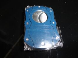 Colibri Punch Cigar Cutter Stainless Steel Double Guillotine Blue NIB image 2