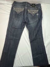 Miss Me JP4656-2L Womens 30 Bootcut Dark Wash Blue Jeans Embellished - $19.34