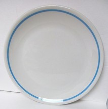STERLING CHINA DINNER PLATE DISH WHITE W/AQUA RING 9.5&quot; USA MARKED N-8 V... - £18.56 GBP