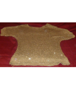 INSEPERABLE KNITTED LIGHTWEAVE BROWN GREEN SEQUIN SPARKLE LOOSE KNIT SHI... - $24.84 CAD
