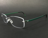 Lindberg Eyeglasses Frames Col. P95 Shiny Green Silver Ribbed Rimless 50... - $255.81