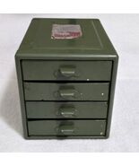 Vintage Mini File-A-Way Chest Industrial Steelmasters Metal 4 Drawer Box... - $58.81