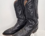 TONY LAMA AMERICANA BLACK COWHIDE LEATHER ROUND TOE COWBOY BOOTS CZ820 M... - $48.25