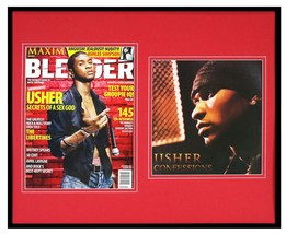 Usher Framed 16x20 Confessions &amp; Blender Magazine cover Display - $79.19