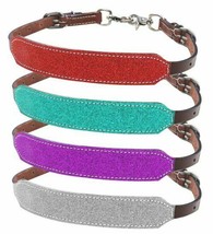 Western Horse Glitter Leather Wither Strap Holds up the Breast Collar in... - £13.50 GBP