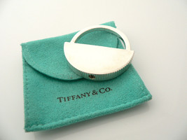 Tiffany &amp; Co Silver Key Ring Keychain Coin Edge Engravable Love Gift Pouch T Co - £223.94 GBP