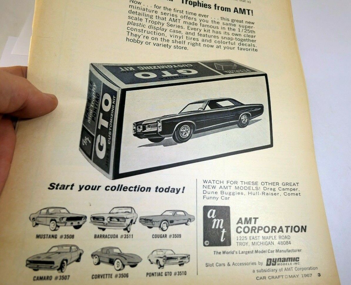 1967 GTO Pontiac AMT Mini Trophies clippings Advertisement  Ad
