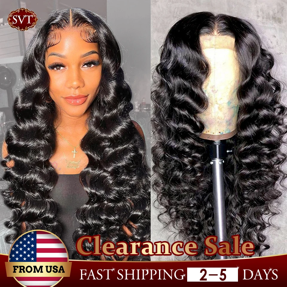 SVT 30 Inch Loose Deep Wave Lace Front Wig Pre-plucked Human Hair Wig For Wom - £64.89 GBP+