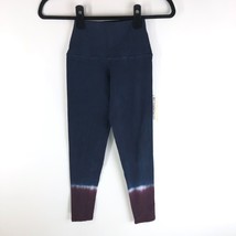 Electric &amp; Rose Womens Leggings Color Block Dip Dye Stretch Blue Burgundy XS - £30.83 GBP