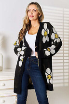 Perfee Floral Button Down Longline Cardigan - £29.16 GBP