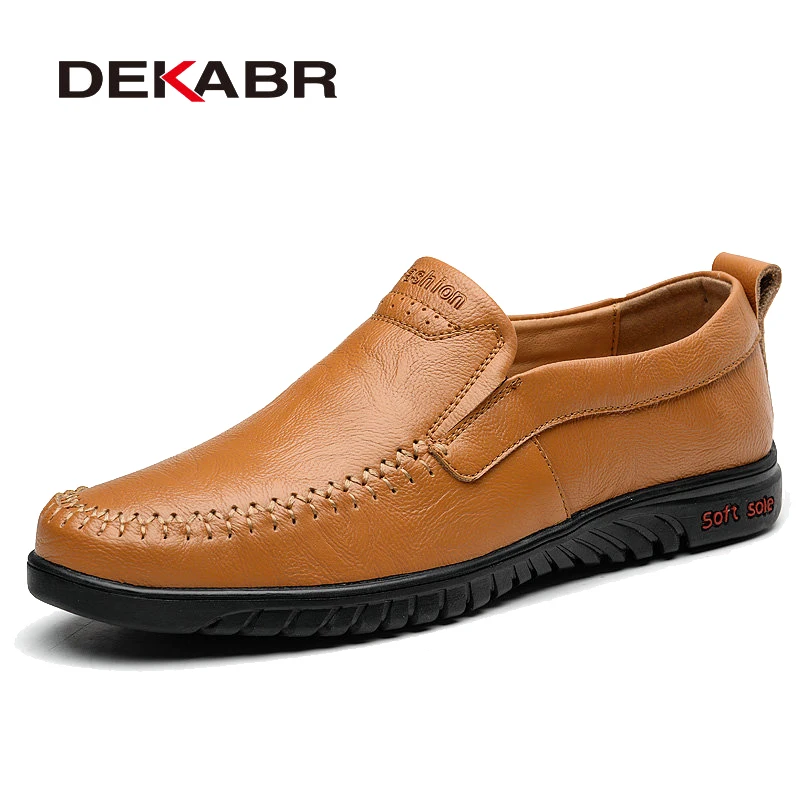 Genuine Leather Men Casual Shoes Loafers Men Shoes Quality Comfort Soft ... - £37.87 GBP