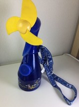 Walt Disney World Parks Misting Water Spray Bottle Fan w Lanyard Blue - $15.57
