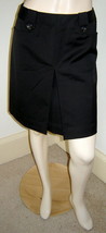 White House Black Market Black Stretch Cotton Short Pleated A-line Skirt (2) New - £15.34 GBP
