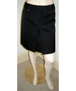 WHITE HOUSE BLACK MARKET Black Stretch Cotton Short Pleated A-line Skirt... - £15.58 GBP
