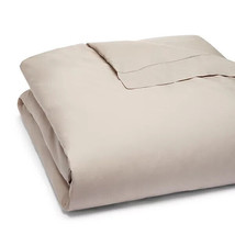 Sferra Celeste Light Grey King Duvet Cover Tan Cotton Percale 600TC Ital... - £249.86 GBP