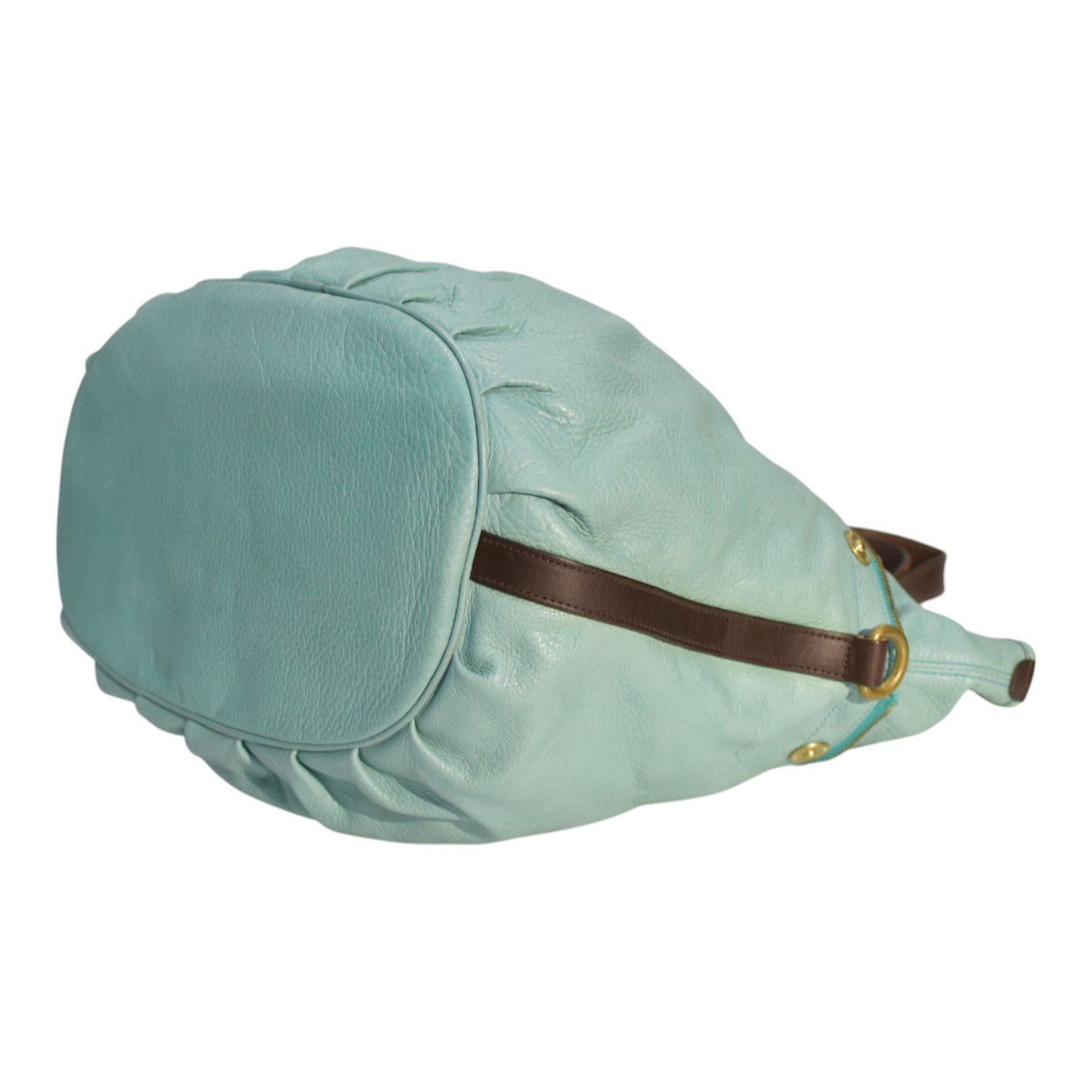 Mulberry Tillie Tote Bag Aqua Blue Leather with Brown Handles & detachable strap Item image 11