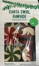 Merry &amp; Bright Santa Swirl Rawhide Peanut Butter Flavor 6 Count 4.2 Oz D... - £9.24 GBP