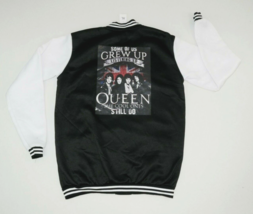Queen Black White Baseball Varsity Style Jacket Some of Us Grew Up Womens XL - £31.73 GBP