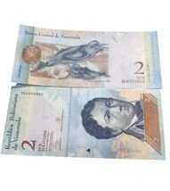 2017 Venezuela 2 Bolívares – Dolphin Artwork &amp; Young Bolívar – UNC - $3.93 CAD