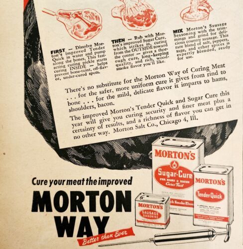 1947 Morton Salt Co Seasoning Spices Advertisement Meat Season Foods DWNN17 - $19.99
