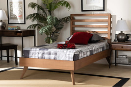 Edana Ash Walnut Twin Size Platform Bed - $8,649.36 MXN