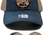 Checkered Flag Cobra New Ford Mustang French Blue Tan Mesh Era Car Hat Cap - £18.16 GBP