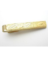 Vintage SPEIDEL Tie Clasp 3 Leaves  Men&#39;s Vintage Goldtone Leaf Etched B... - $28.29 CAD