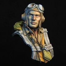 1/10 BUST Resin Model Kit US Navy Pilot Soldier WW2 Unpainted - $12.00